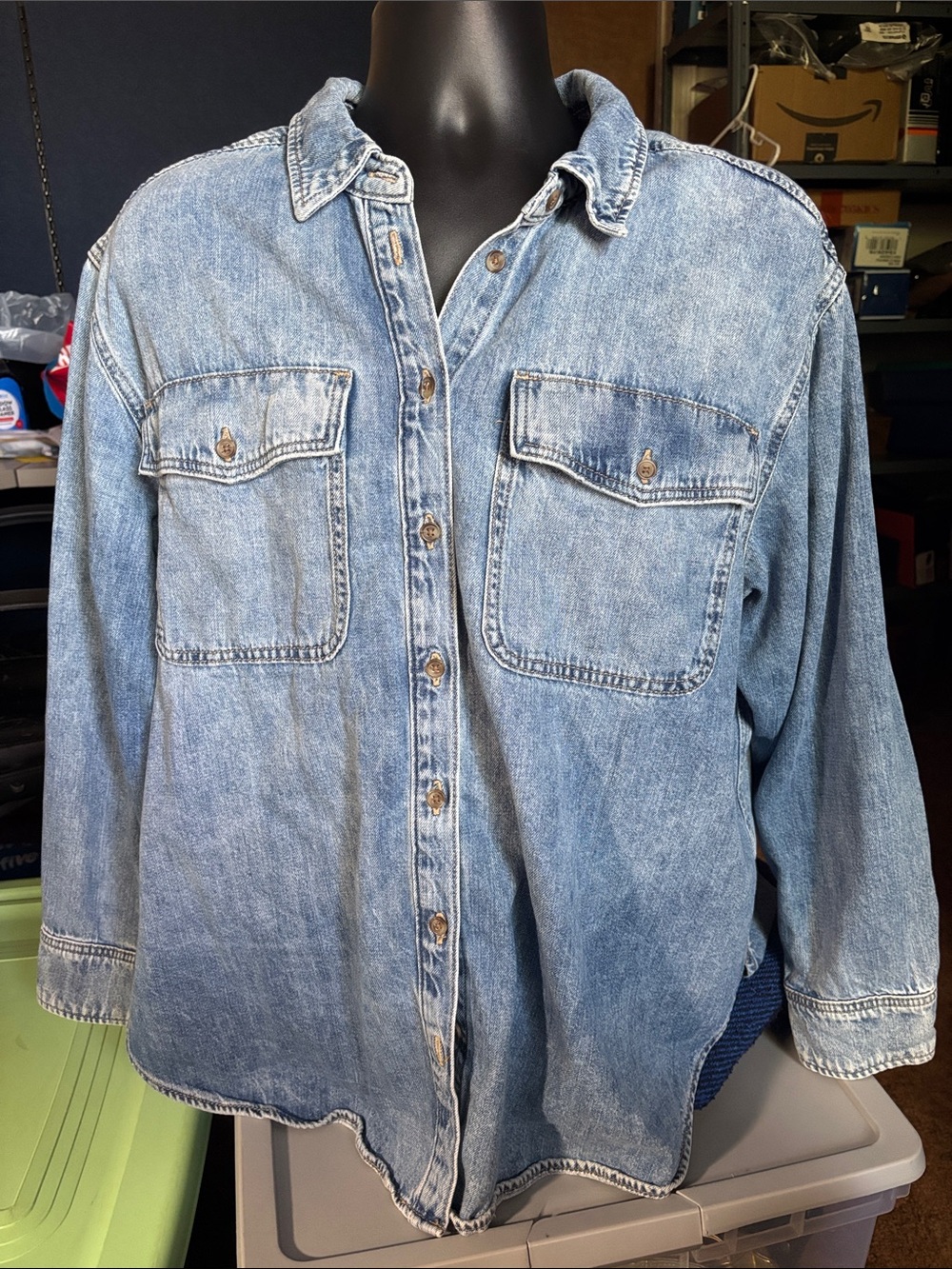 Universal Thread 2XL Denim Long Sleeve Shirt P-500